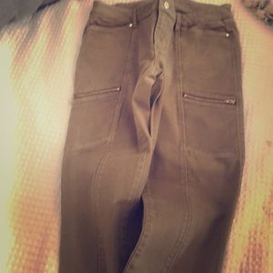 Black and white beige pants